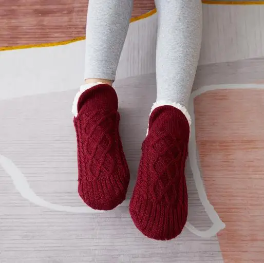 Man Winter Thick Non-skip Floor Socks Woman Room Slipper Socks Knitted Short socks
