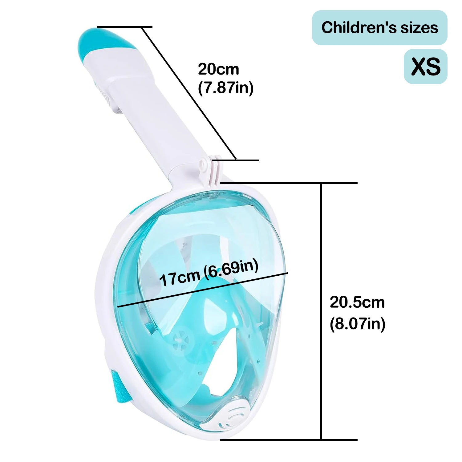 Kids Full Face Snorkeling Mask With Wide View Anti-Fog Anti-Leak Safe Breathing System Easy Breath Diving Mask