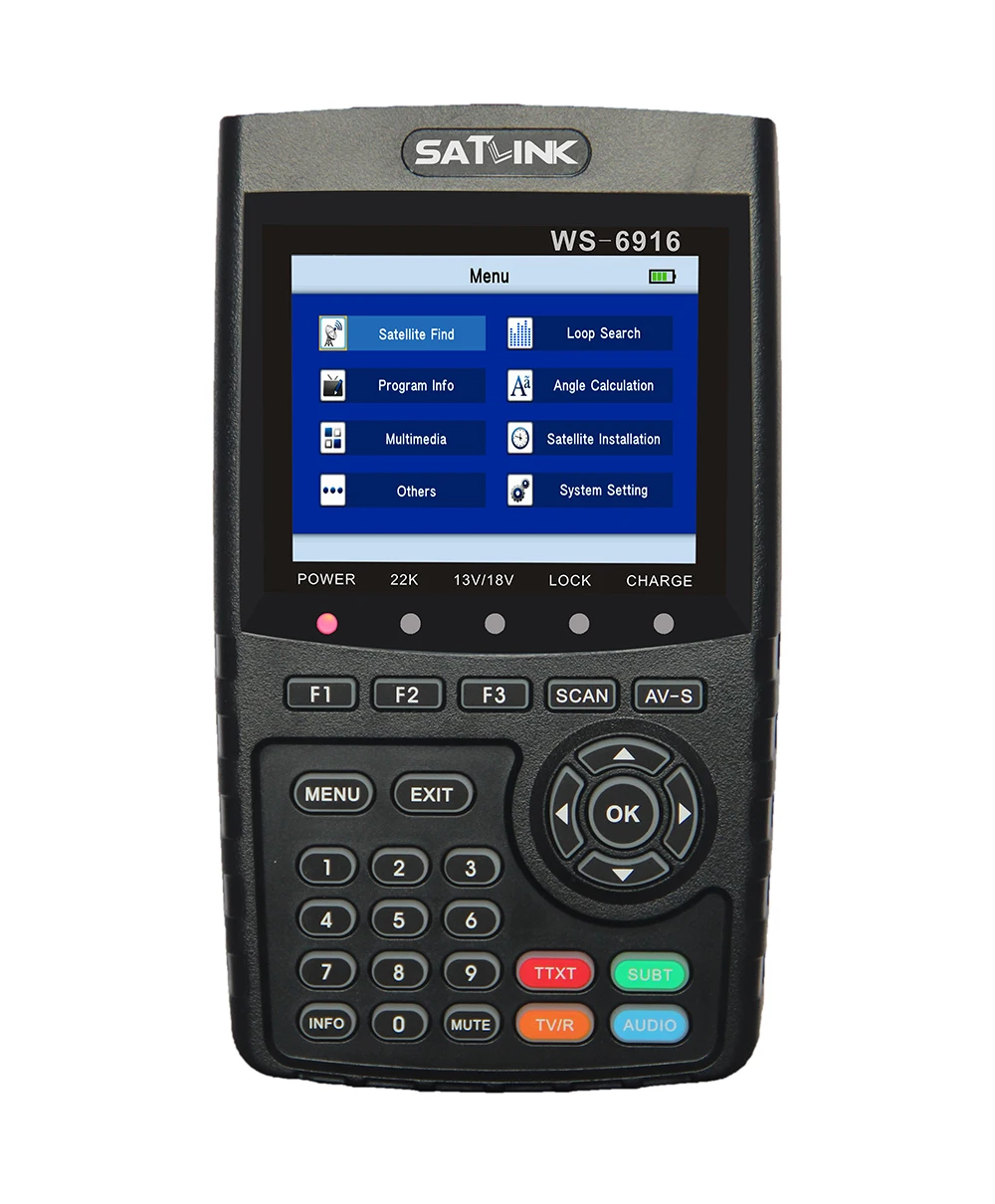 SATLINK WS-6916 DVB-S /DVB-S2 Цифровой спутниковый Finder метр WS6916 с 3,5 дюймов Высокое разрешение TFT ЖК-дисплей