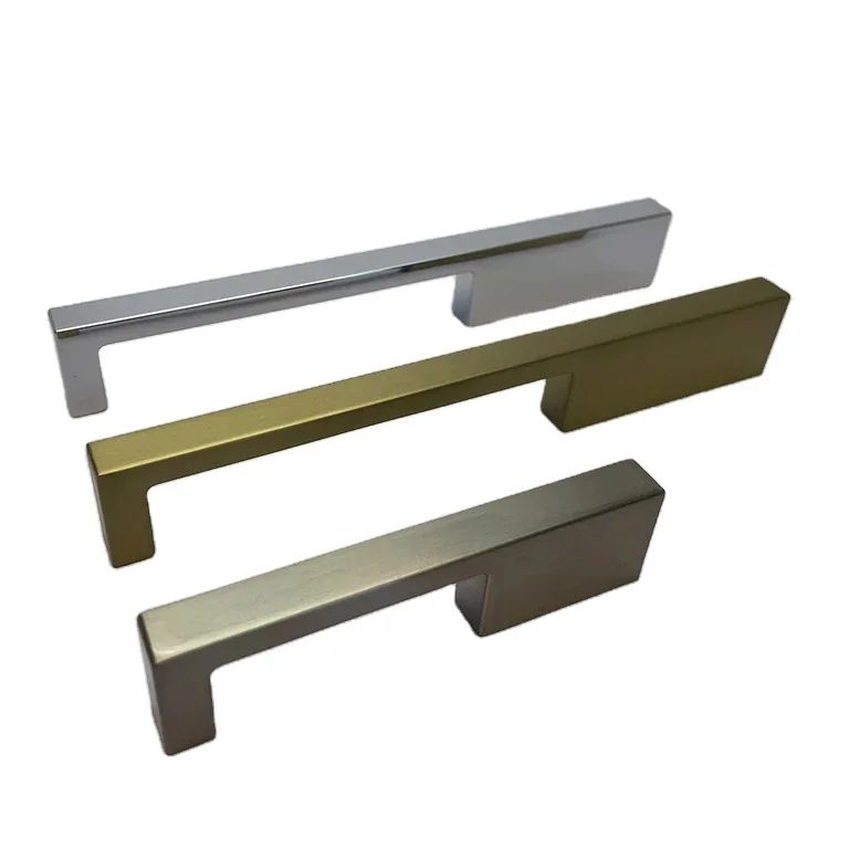High Quality Zinc Alloy Brushed Gold Furniture Pulls Solid Drawer Knobs Use For Kitchen