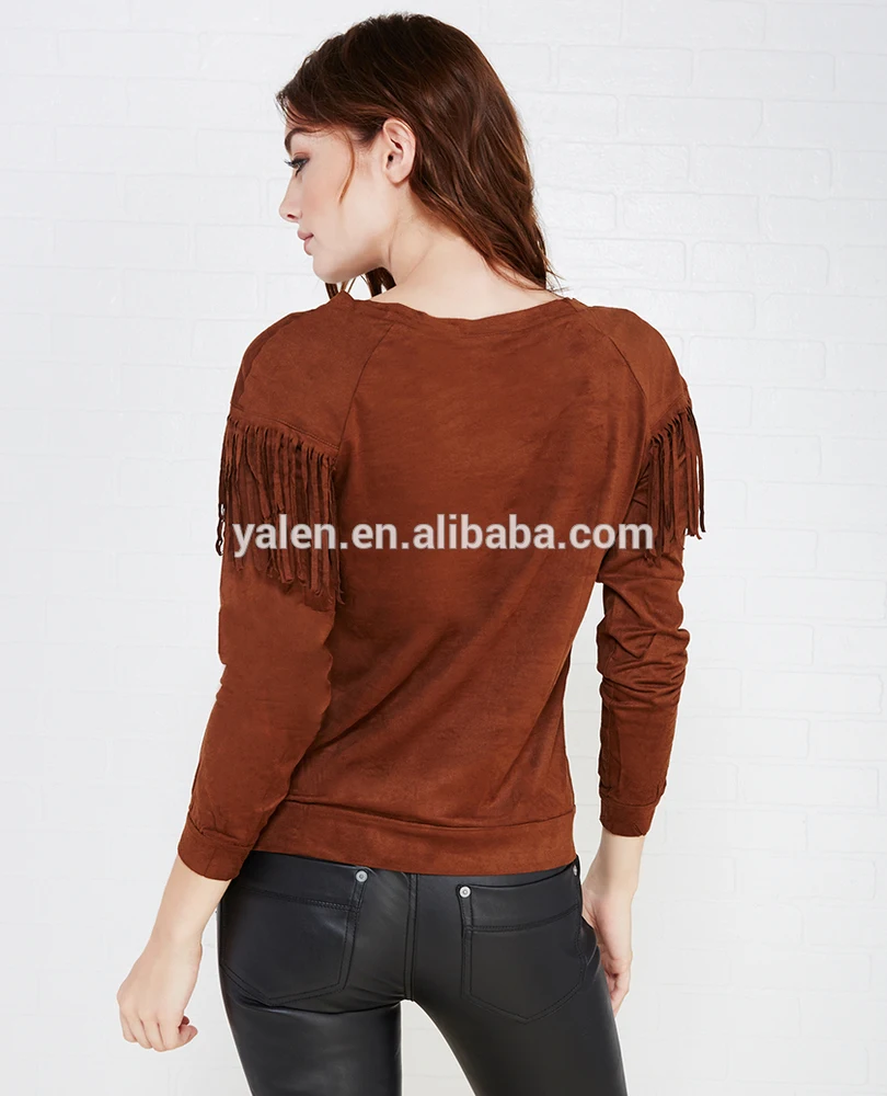 
2016 Women Glamorous Jewel Shirt Blouse/ Fashion Ladies Long Sleeve Brown Shirt 