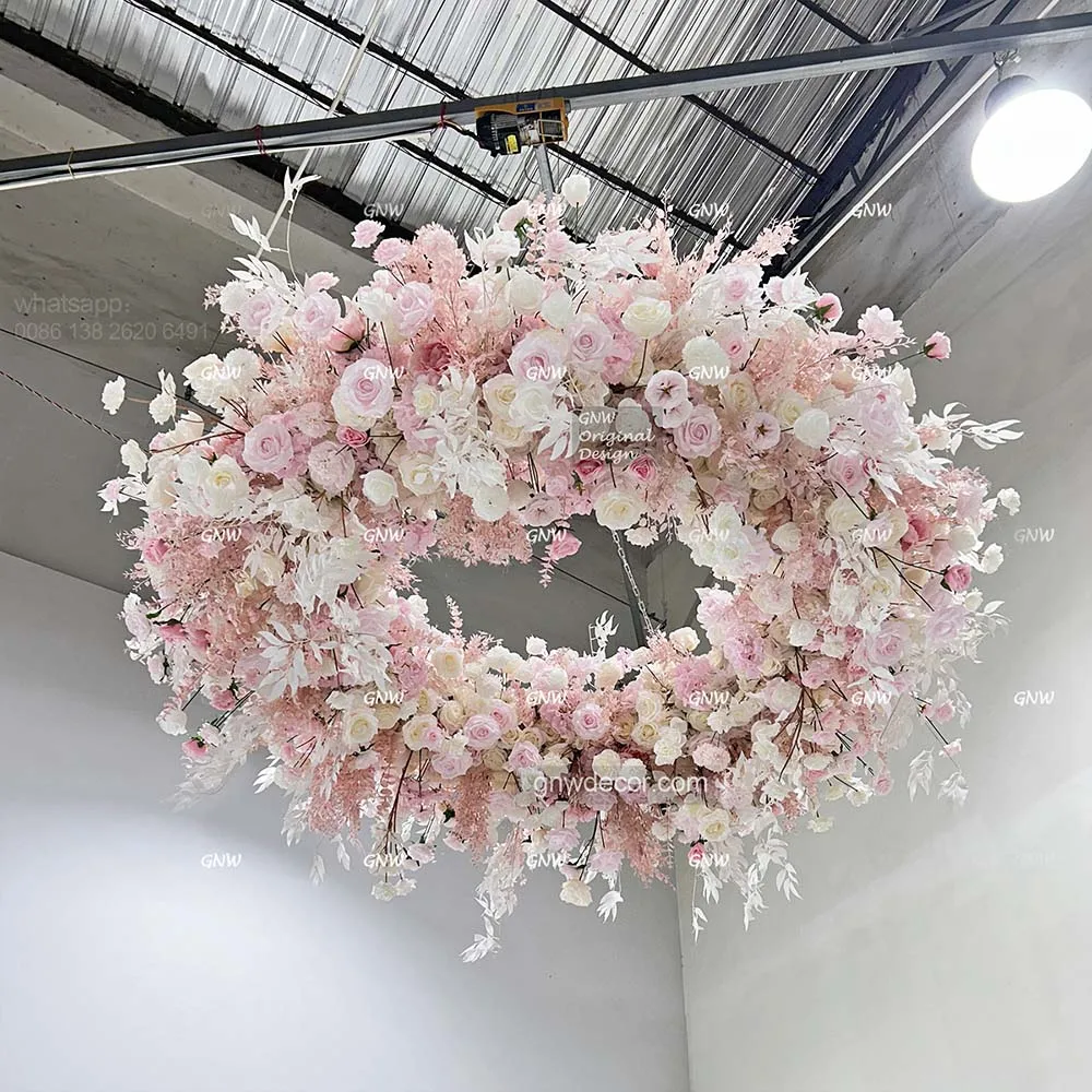 GNW High quality artificial flowers hanging ceiling  decoration Silk Plant Decorative Flower ceiling for event decor