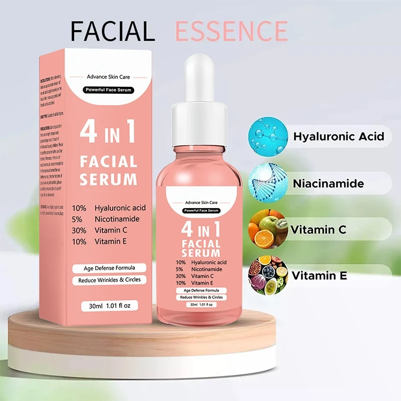 korean 4 in 1 30% vitamin C 5% Niacinamide skin care anti wrinkles hydrating moisturizing whitening facial serum face serum 30ml