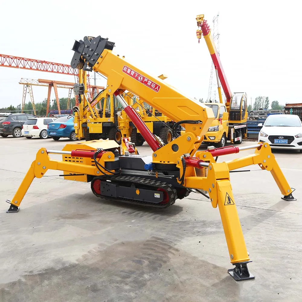 Construction Crawler Small Telescopic Boom Remote 3 Ton Mini Spider Crane 8 Tons Portable Spider Crane Lifting Spider Cranes