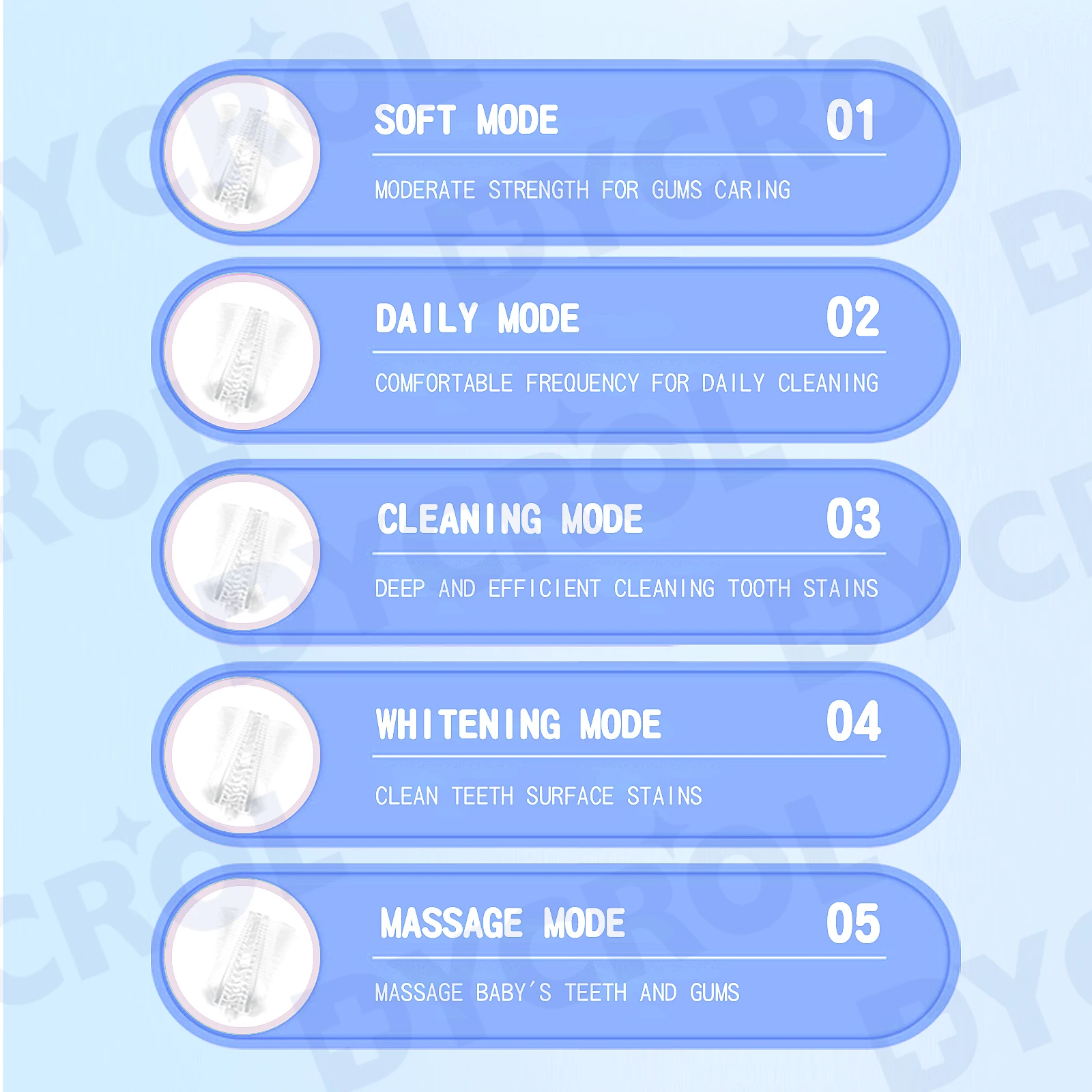 DYCROL U3 model children smart toothbrush u shaped electric toothbrush kids sonic toothbrush