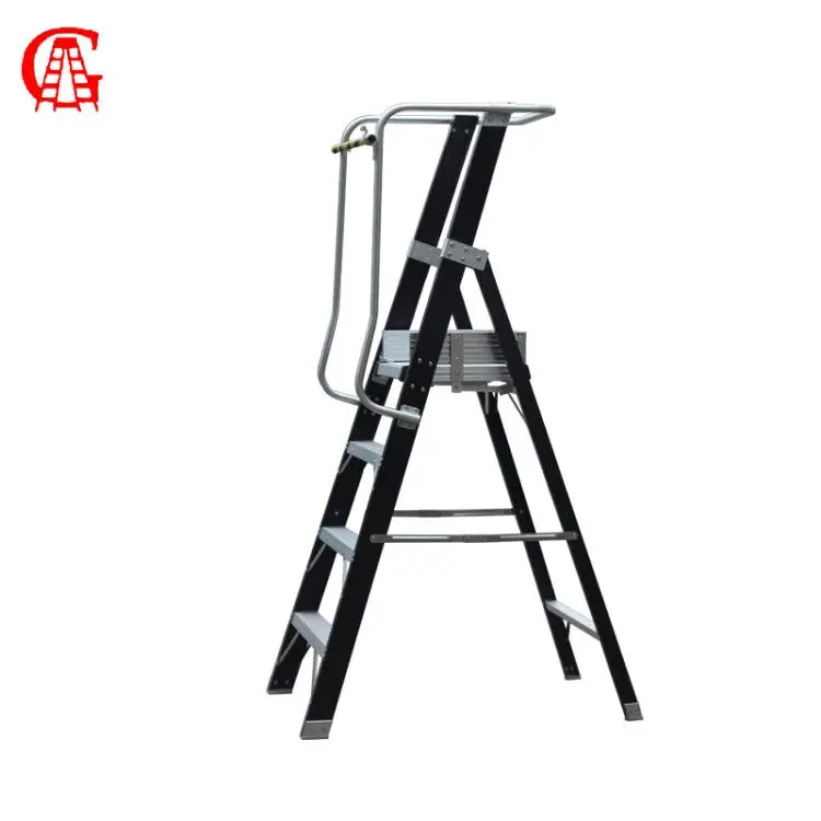 EN131 factory direct FRP platform ladder fiberglass insulated step ladder with handrail