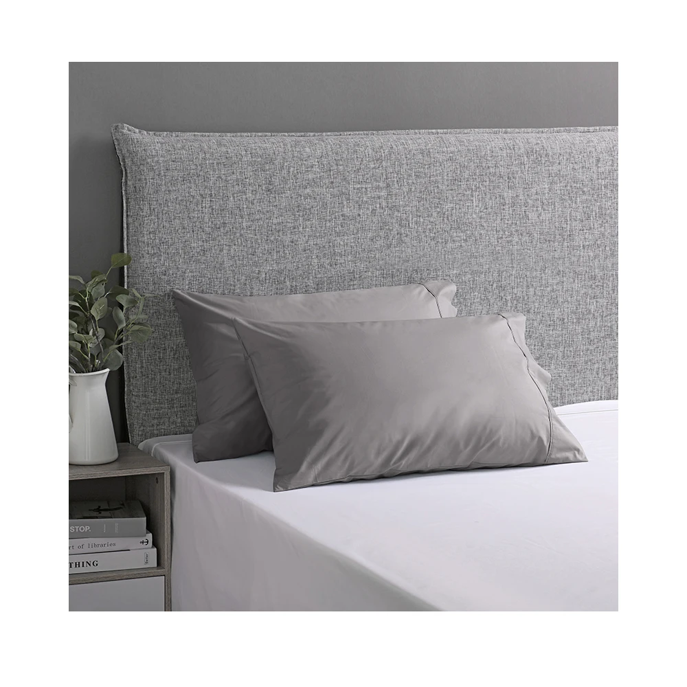 2024 Custom Private Label Grey Couple Soft King Size Hotel Pillow Case