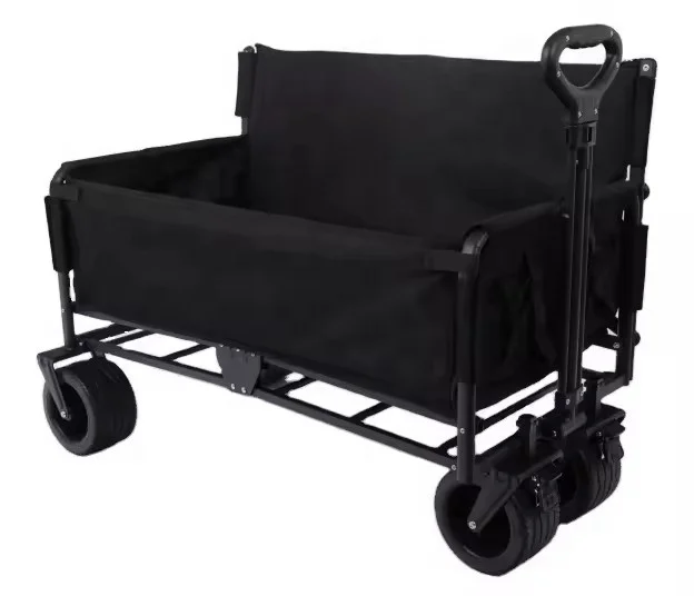 Heavy-Duty Camping Cart Multiple Pockets Folding Wagon Sofa OEM Customizable Enclosed Brakes Multiple Use Oxford Cloth Folding