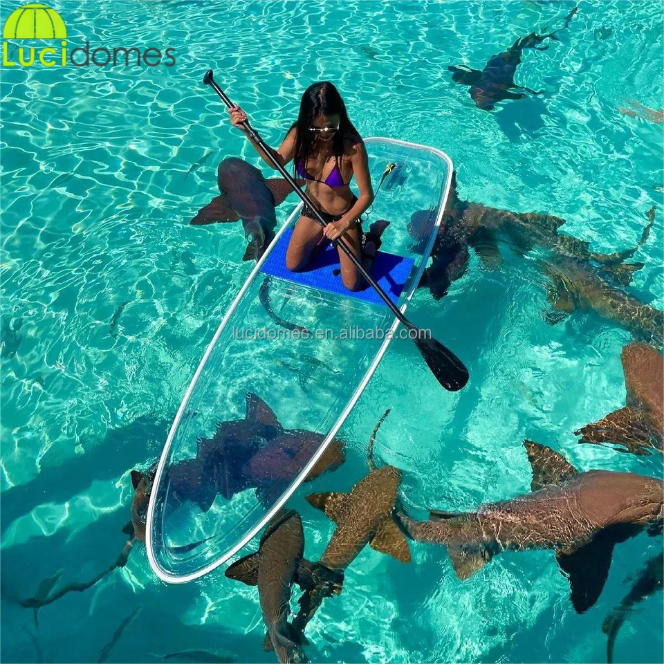 SUP paddle board Ocean Surfing board crystal PC Transparent factory stand up rowing family water sport