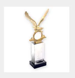 Metal Trophy V-shaped Brand Sales Monthly Champion Medal Awards Crystal Trophy Customized Event Souvenirs