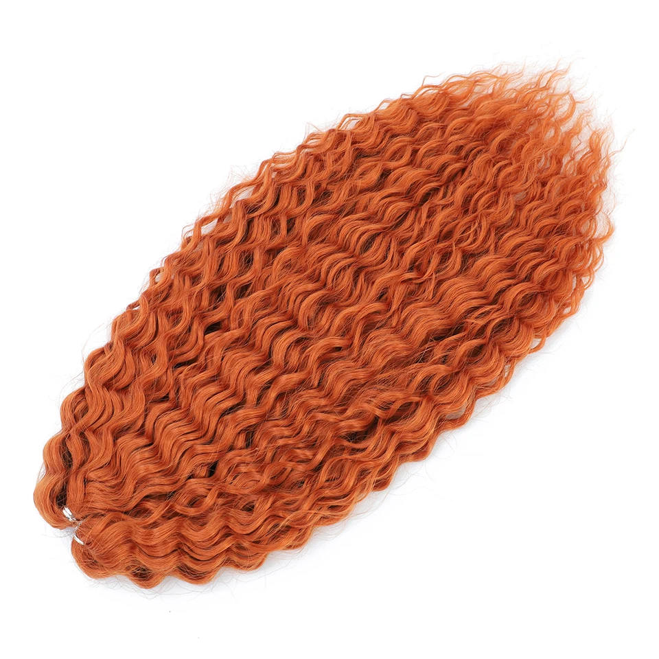 Orange Crochet Hair Afro African Curls Synthetic Braiding Hair Deep Curly Colored Long Soft Natural Wave