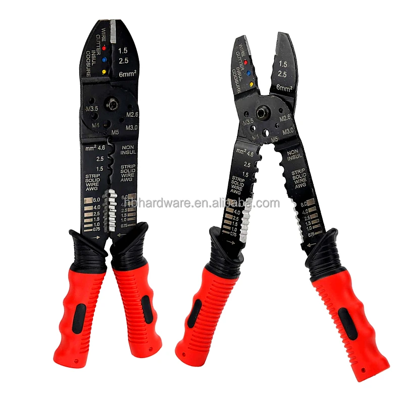 Multi Functional Crimping Tool Anti Slip Rubber Featured Coat Handle Terminal Crimper reliable efficacy Cable Wire Cutter Pliers