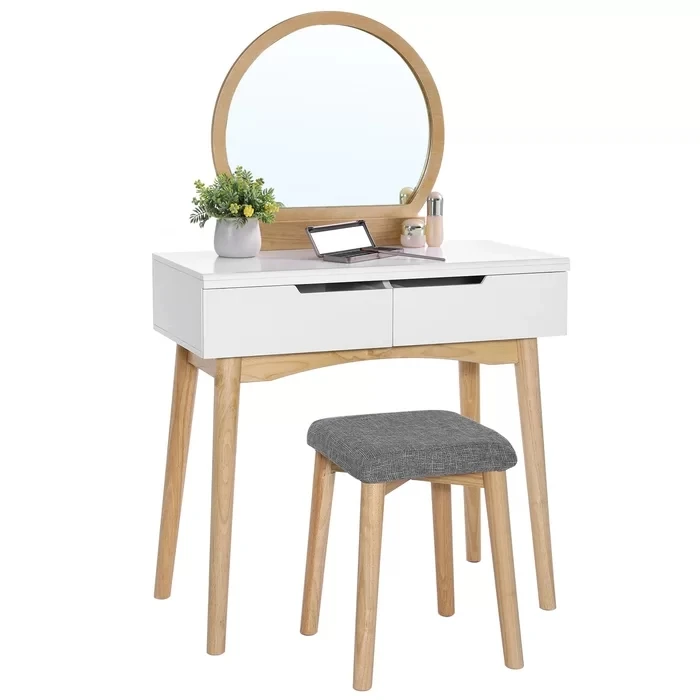 Top quality luxury mirrored tables white dressing table designs for bedroom furniture