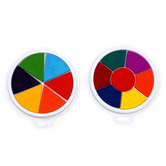 Boyi Xuan  Round 6Colors /7 Colors Colorful Finger Painting Personal Hand Stamp Ink Pads