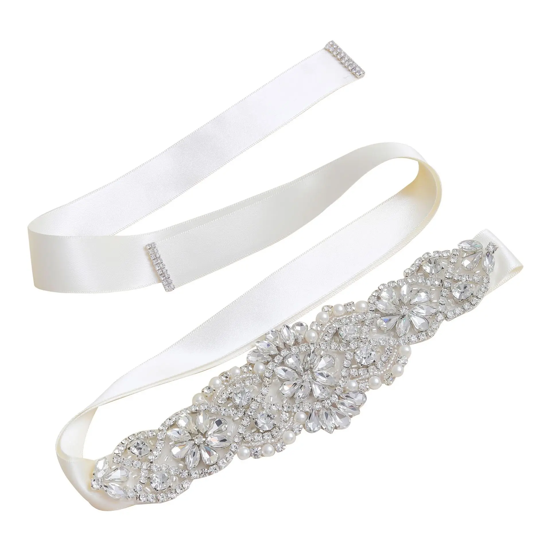 Promotion Wholesale Bling Crystal Chain Bridal Women Sash Rhinestone Applique Wedding Belt Garment Accessories