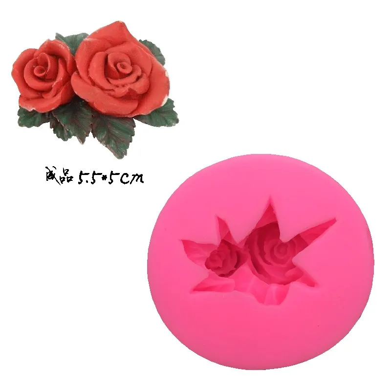Силиконовая форма для торта в виде листьев розы, романтическое моделирование на День святого Валентина