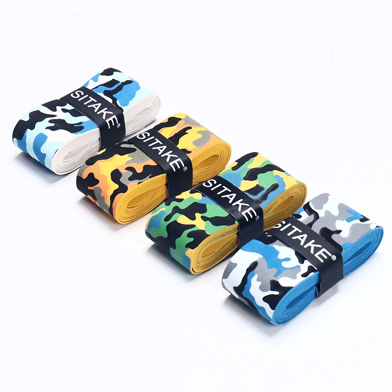 Накладные захваты для тенниса и бадминтона, камуфляжные Дешевые Накладные Захваты высокого качества из ПУ, Нескользящие захваты для ракеток от потливости