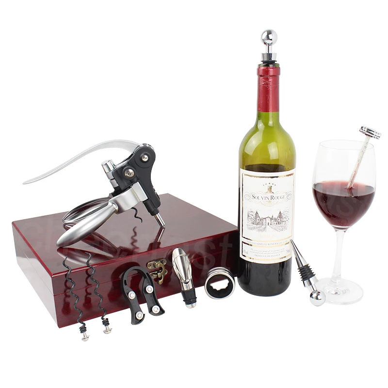 Fast Dedlivery 9 Piece tools wine set in wood box