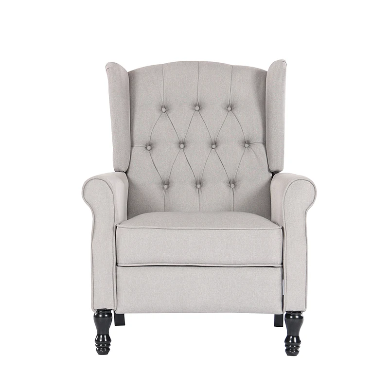 
High Quality Furniture One Seat Single Leisure Fabric Push Back Furniture Manual Recliner Chair 