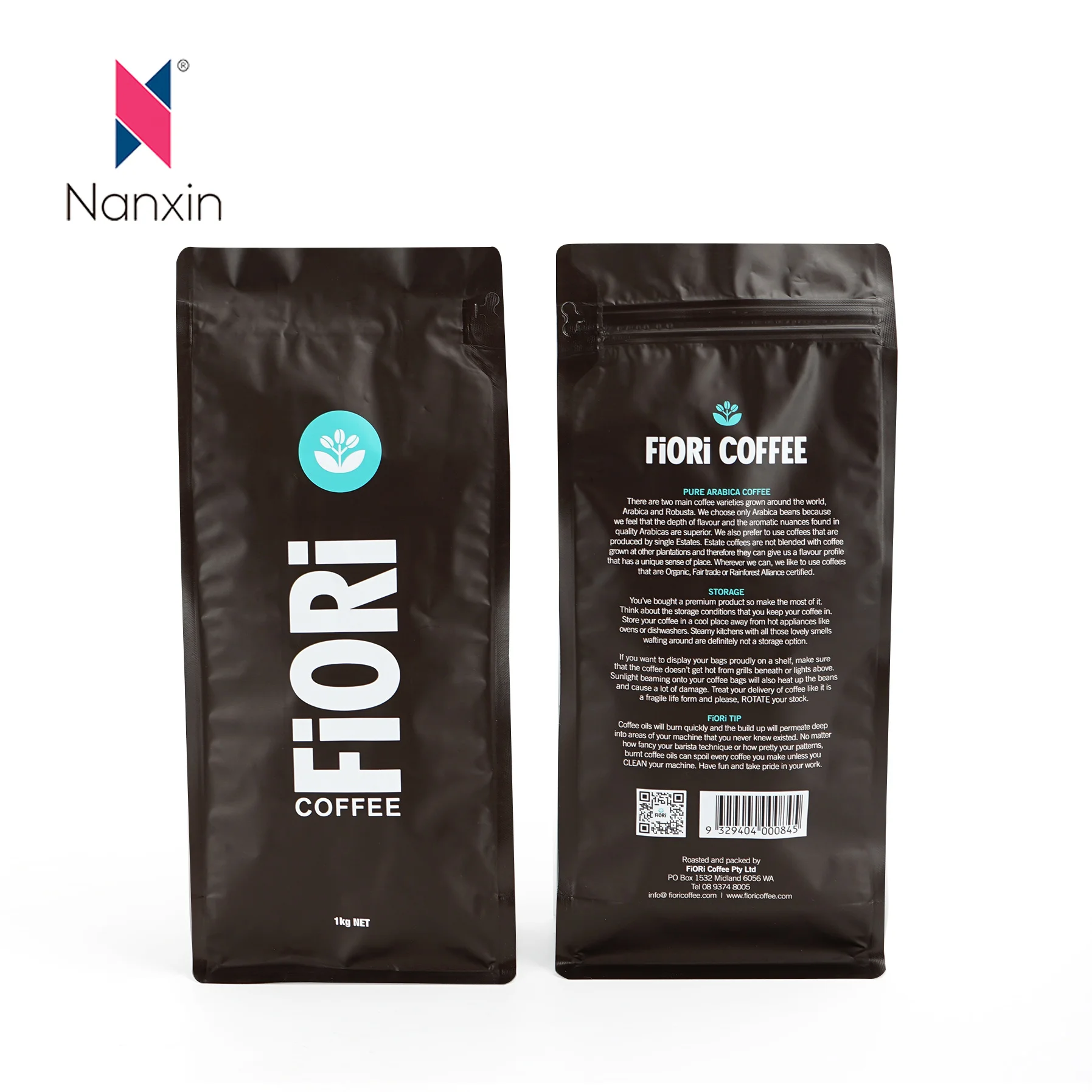 Simple Custom Printed Coffee Bag Pouch 16oz Coffee Bean Packaging Bags with Zipper