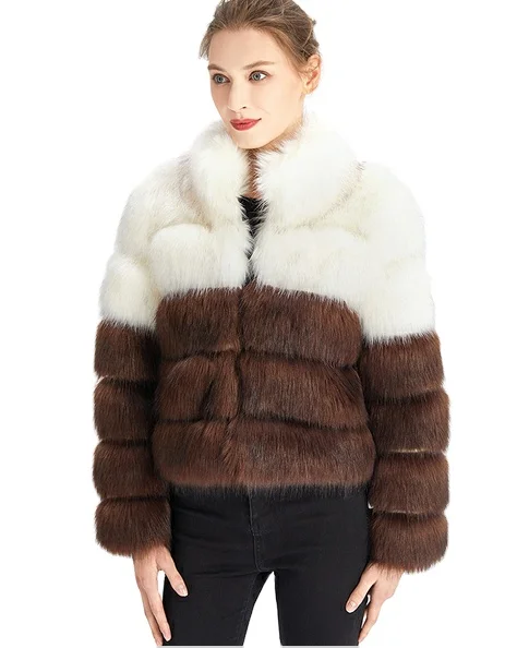 high quality women   New  winter clothes Coat  Plus Size collar Coats With Fur For Ladies In Winter fox  fur Jacket Short Jacket