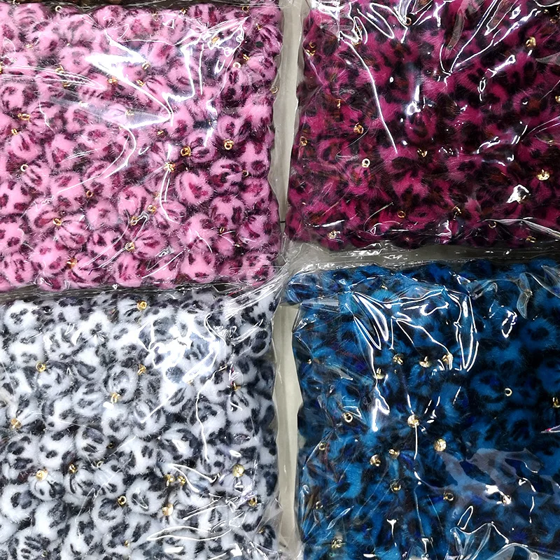 Cheap 15mm Leopard Print Fur Ball Beads Handmade Accessories Colorful Round Pendants For DIY Earring Necklace Pendant