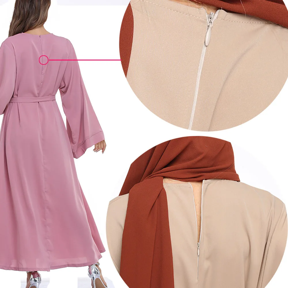 2025 Dubai saudi arabic muslim Eid dress one color breathable fabric Loose size  Official guarantee simple classic model abaya