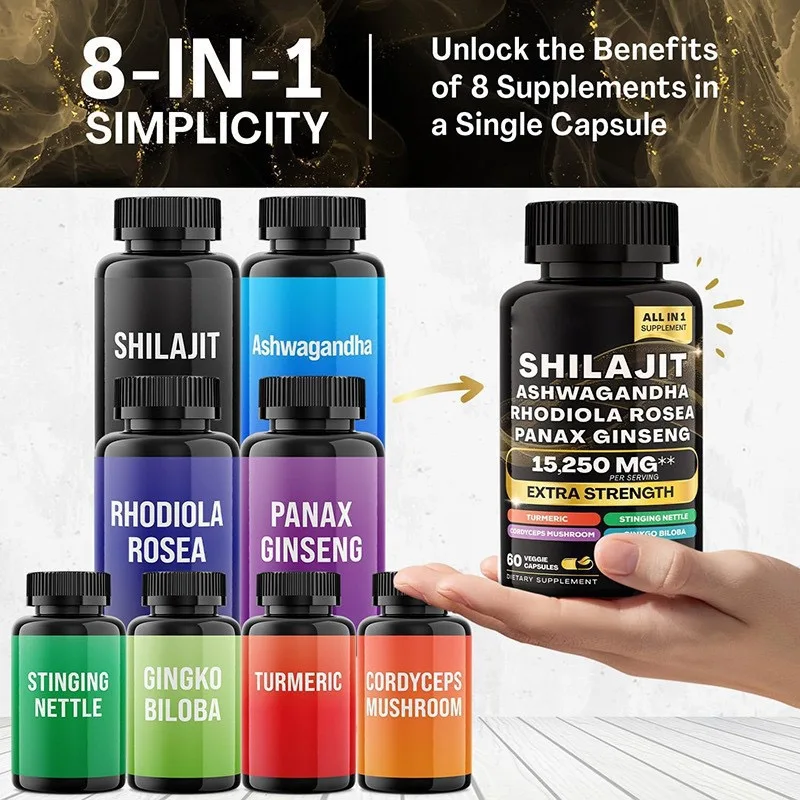 Лидер продаж производитель OEM морской мох + капсулы Shilajit комбинированная упаковка для мужчин и женщин поддержка на заказ
