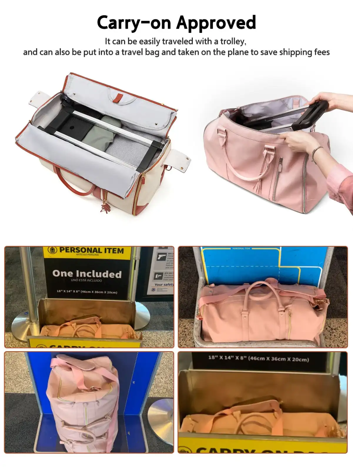 Garment Duffel on Wheels Suit Waterproof Traveling Bags with Wheels Foldable Leather Duffel Bag Luggage Travel Bags