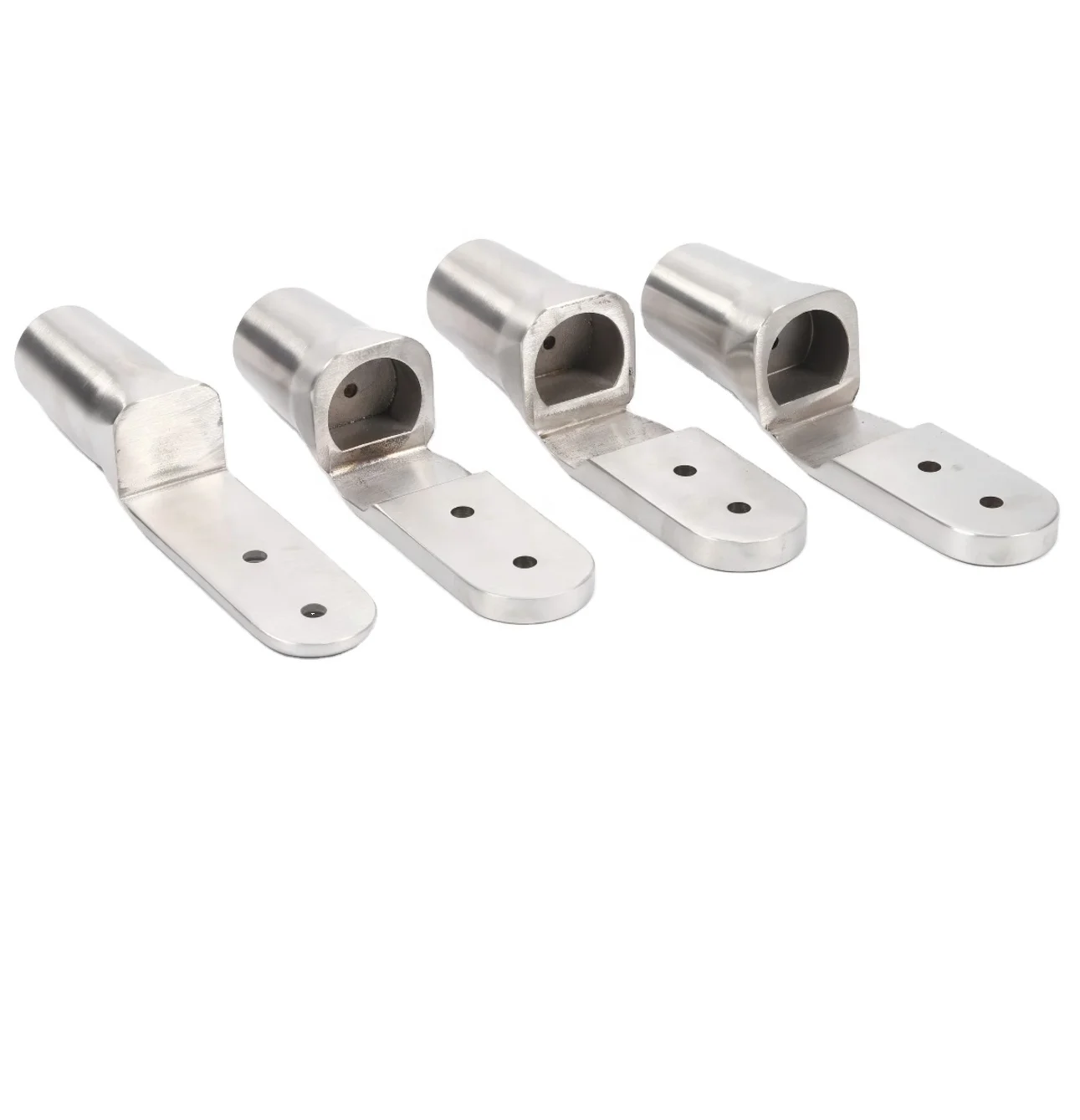 Stainless windows Side tube mounting support  bus metro subway tee handrail fittings square tube elbow connector bracket