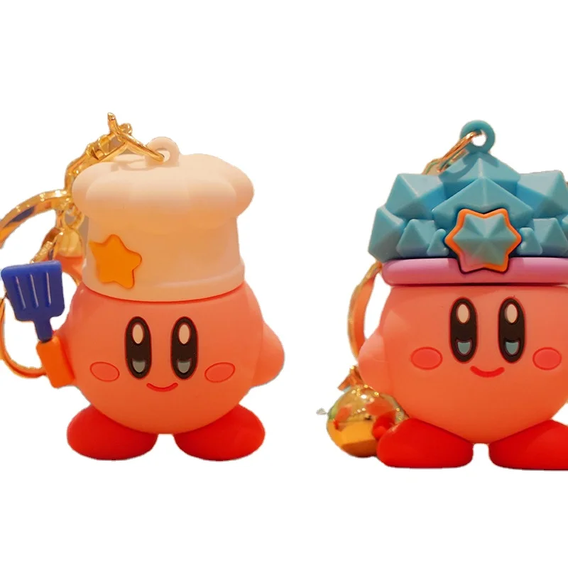 A930 Cartoon Anime Kirby Pendant Toys Keychain Holder Key Chain Car Keyring Mobile Phone Bag Hanging Doll Model Kids