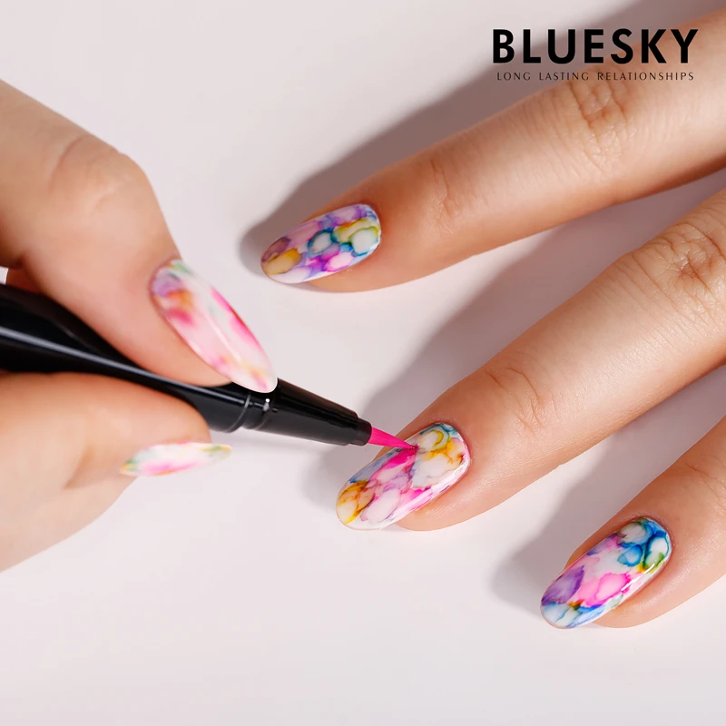 nail art pen Bloom light colors uv cure paints pigment nail polish pen private label