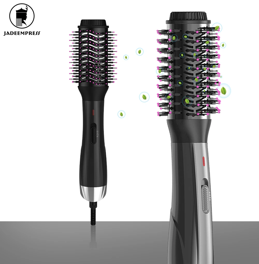 1000W 2-in-1 Hair Dryer with Comb Brush Styler Attachment round Blow One-Step Hair Straightener