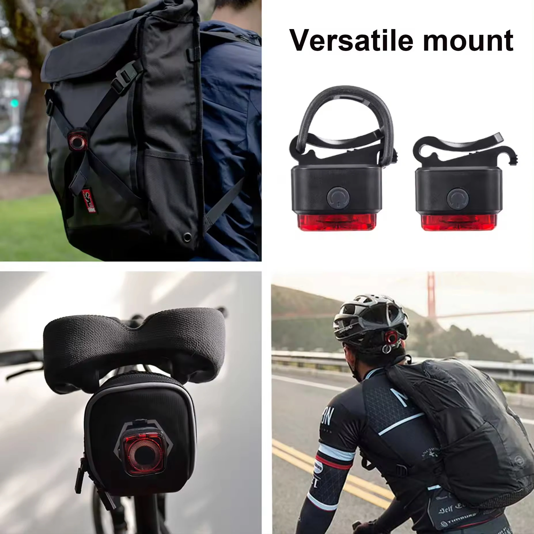 StVZO Bike Light Cheap Vehicle Security Alarm LED bicycle taillight  Adult USB Rechargeable Rear Light