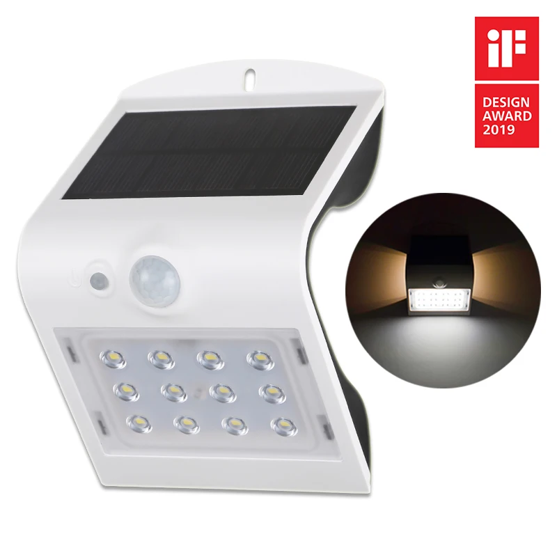 Monocrystalline silicon solar panel motion sensor light 1.5W IP65 decorative light