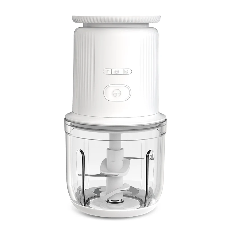 Weighing Design Glass Cup ABS Button 120W 1500mAh 2600rpm 600mL Electric Food Chopper with White Screen Digital Scale