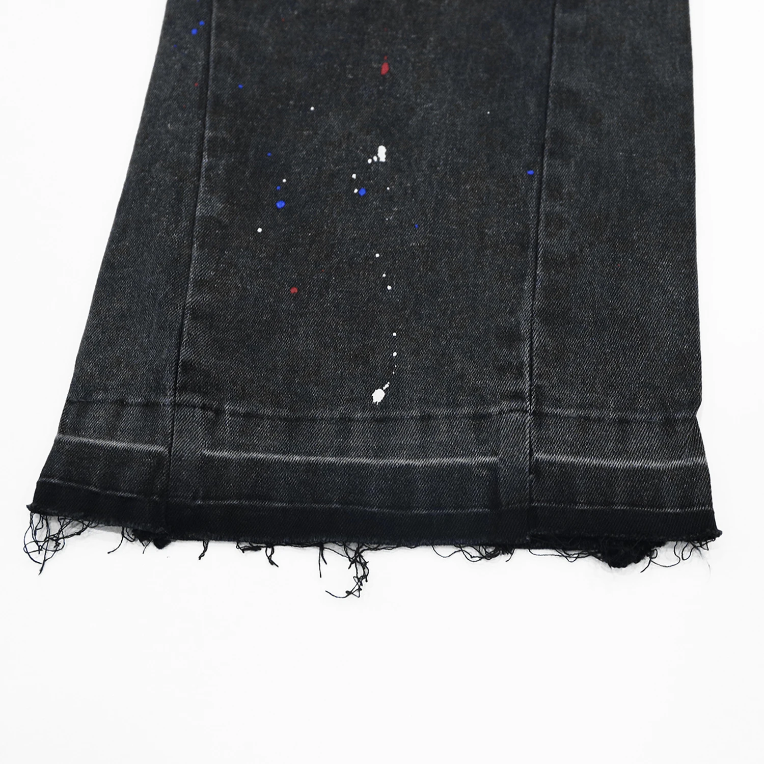 Gingtoo High Quality Spray Paint Denim Trousers Baggy Loose Stacked Flare Jeans Men