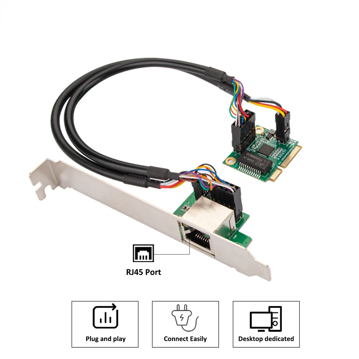 Mini PCIe Gigabit Network Adapter 10M/100M/1000M Mini PCIE Ethernet Card RJ45 LAN Controller Card