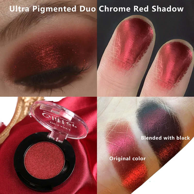 Wholesale Private Label 16 Colors Eye Makeup High Pigmented Metallic Multichrome Pressed Single Chameleon Eyeshadow