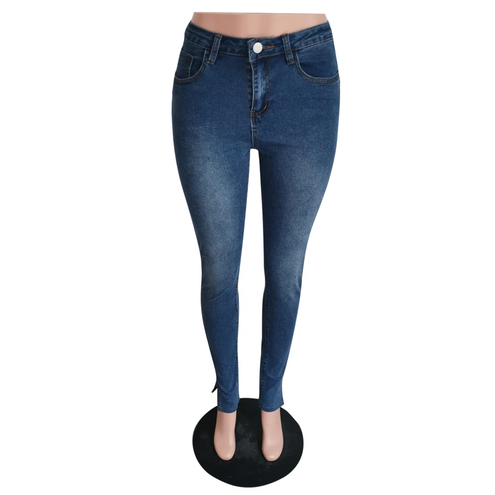 wholesale women fashion high waist skinny denim fabric pant black stylish jeans in bulk