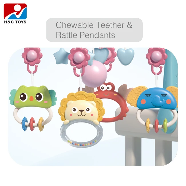 Soothing rotate hanging bed bell toy crib projection remote control baby mobile music box