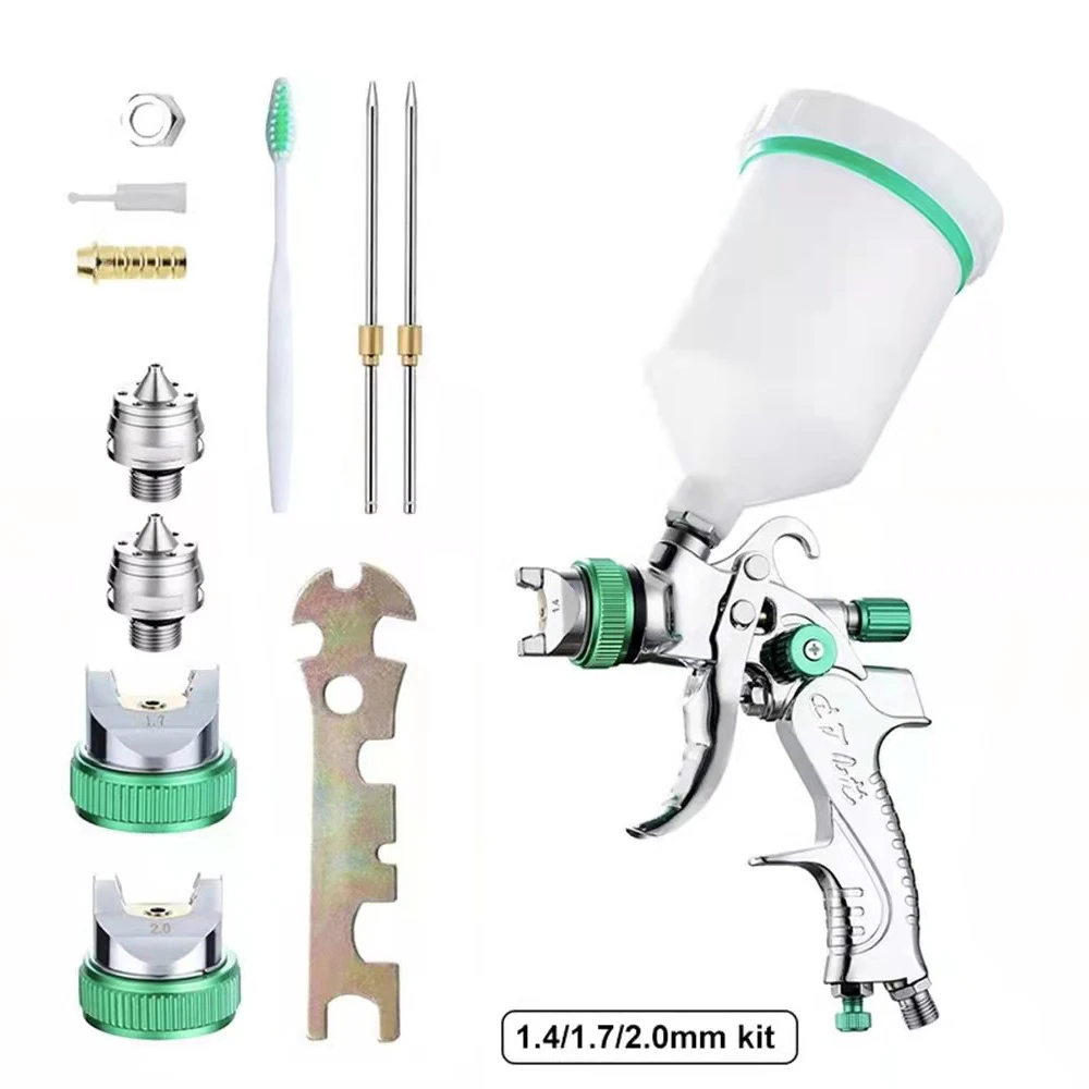 Best Professional Handheld 2mm 1.7mm 1.4mm Paint Spray Gun 600cc Car Painting Fine Detail Hvlp Air Spray Gun