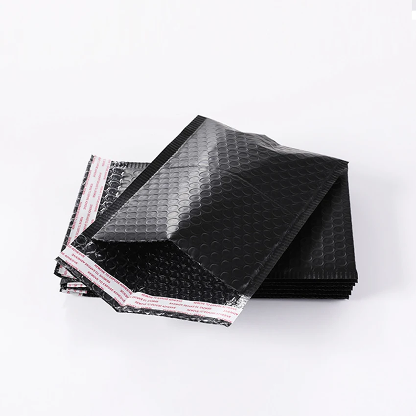 Multicolor  low quantity warehouse price printed logo glamour matte black custom poly bubble mailers