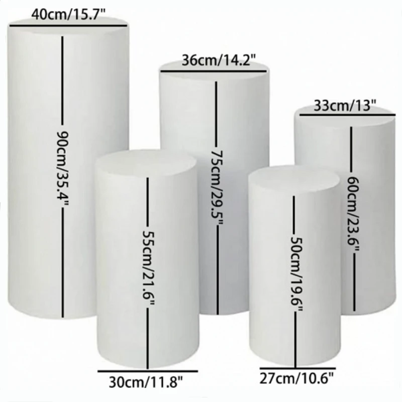 White Metal Cylinder Pedestal Stands Flower Vases Plinth Pillars Cake Display Rack Parties Wedding Christmas Home Decoration
