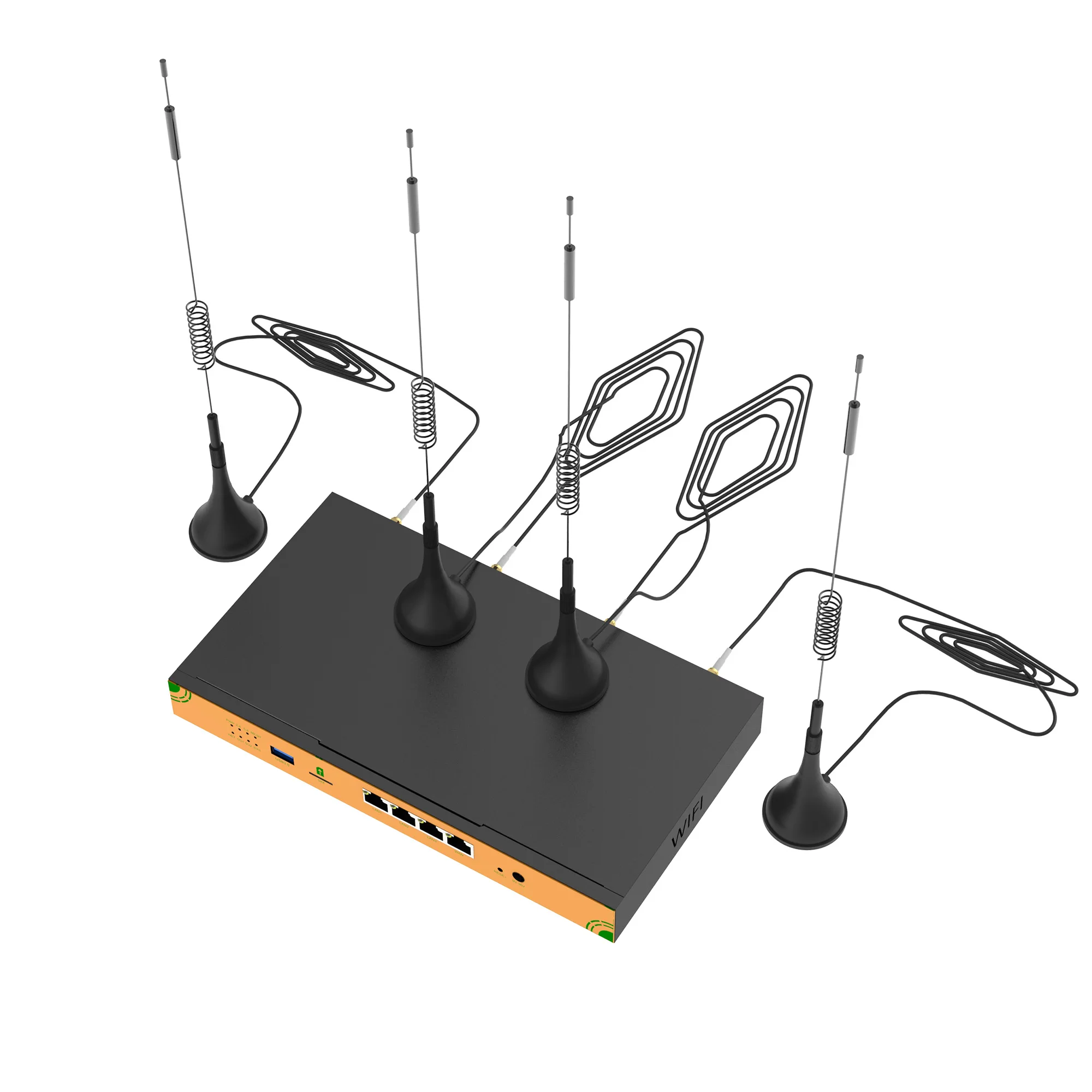Huastlink 10/100/1000Mbps 4 Ports Gateway Support VLAN 12V 24V Power 5G Router Gateway With Long External Antennas