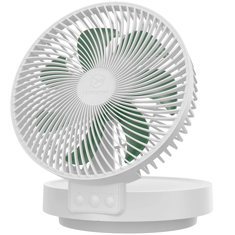 8-дюймовый многофункциональный автоматически колеблющийся Настольный Настенный Складной вентилятор с ночным освещением для дома