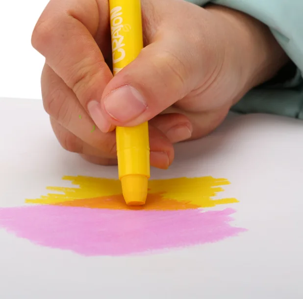 SUNNY 24 Colors non toxic OEM soft  big draw stationery markers sticks washable gel kids silky crayon for toddlers