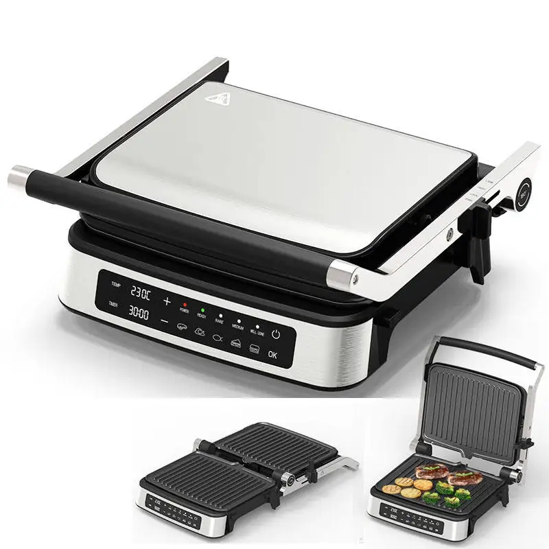 electric smokeless bbq panini barbecue commercial indoor press contact sandwich griddles grill