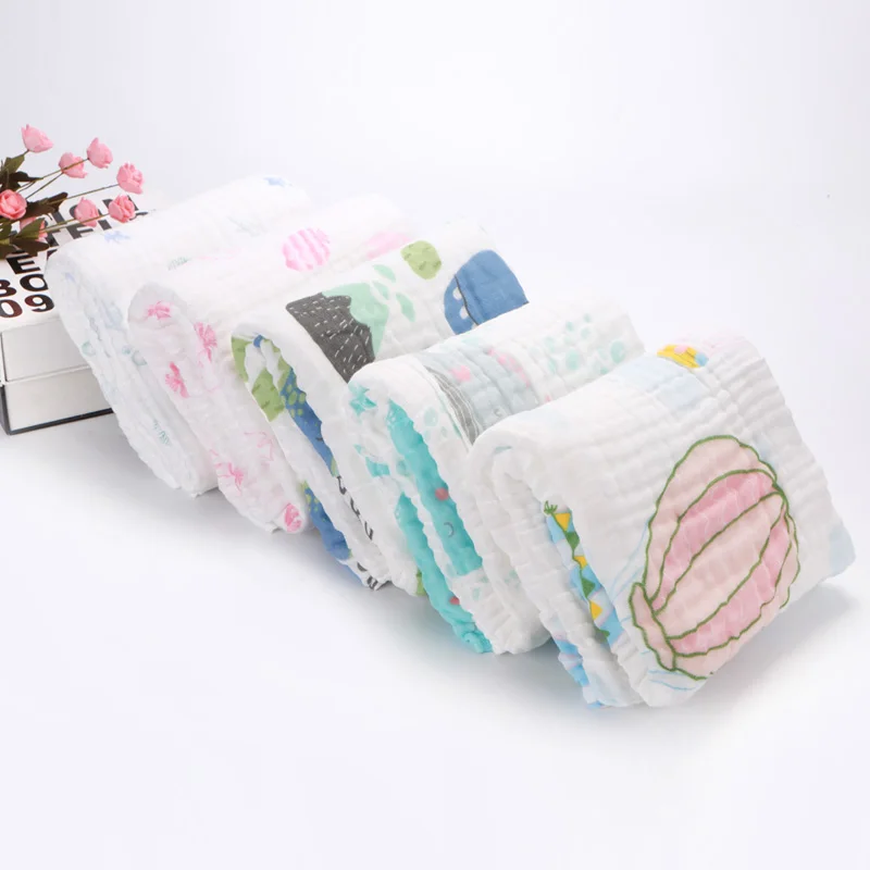2019 hot selling On Amazon Newborn Muslin Cotton Warm Baby Bath Towels cotton baby towels with 6 layers