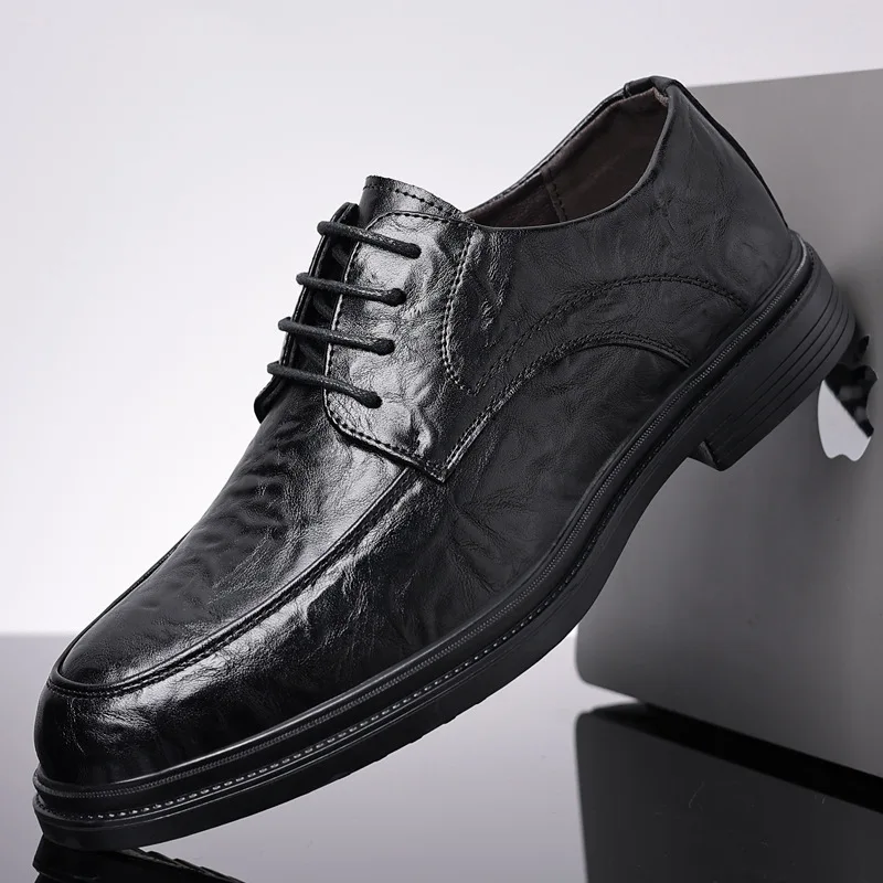 Manufacture good quality leather long shoes for men leather shoes for men flat designer shoes leather